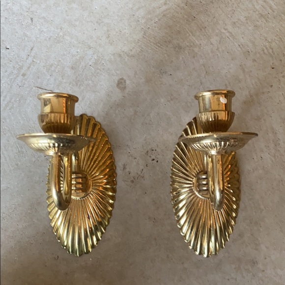 Brass Candleholders/Sconces - Picture 2 of 6